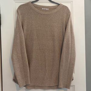 Tan Sweater with round hem
